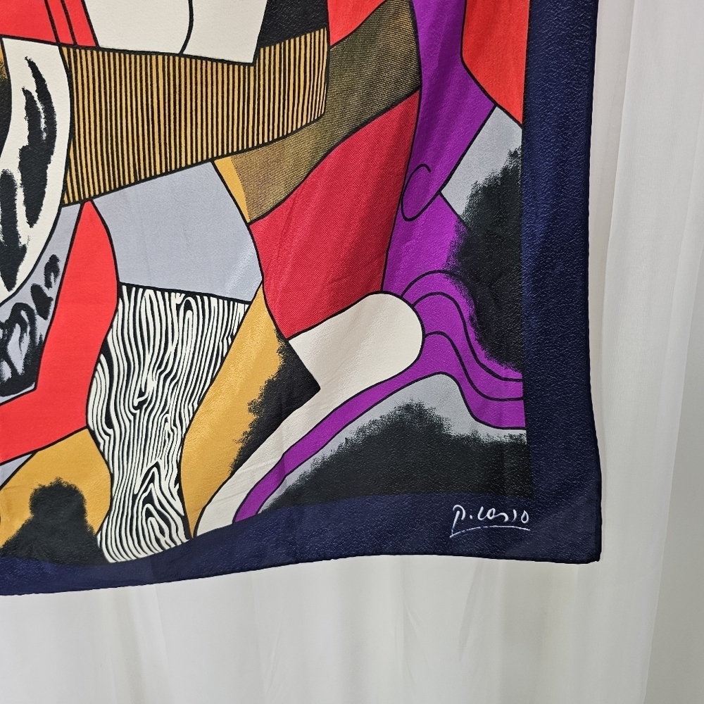 Vintage Picasso Square Scarf Abstract Cubism - Picture 4 of 7